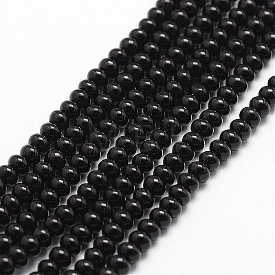 Natural Black Onyx Beads Strands G-P161-19-4x2mm-1