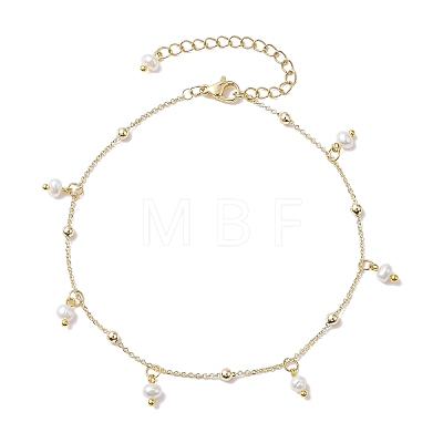Soldered Brass Cable Chains Anklet AJEW-AN00574-1