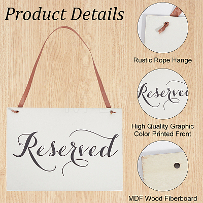 Rectangle Wood Reserved Hanging Sign Decorations DJEW-WH20005-02B-1