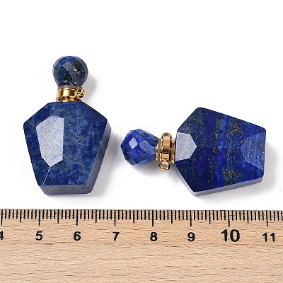 Natural Lapis Lazuli Openable Perfume Bottle Pendants G-I381-02G-06-1