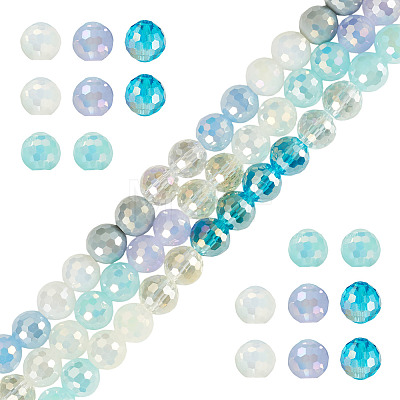 3Strands Electroplate Glass Beads Strands EGLA-TA0013-55-1