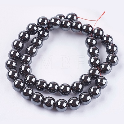 Non-Magnetic Synthetic Hematite Beads Strands X-G-H1624-10mm-3-1