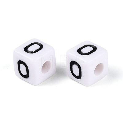 Opaque Acrylic European Large Hole Beads SACR-N020-01B-01-1