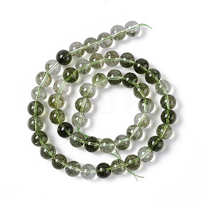 K9 Glass Imitation Green Lodolite Quartz/Garden Quartz Beads Strand GLAA-G086-02A-1