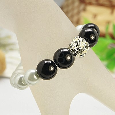 Fashion Glass Pearl Bracelets BJEW-JB00664-1