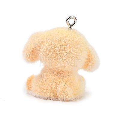 Animal Flocking Opaque Resin Pendants RESI-I353-01P-03-1