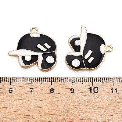 Rack Plating Alloy Enamel Pendants ENAM-N056-388KCG-01-1