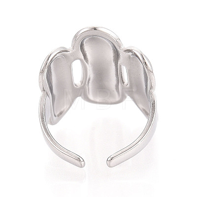 Adjustable 304 Stainless Steel Cuff Rings for Women RJEW-N052-10P-1