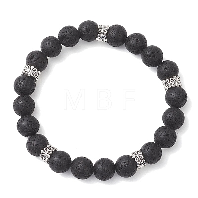 Natural Lava Rock Beads Bracelets BJEW-JB13066-1