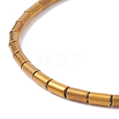 Glass Column Beaded Stretch Bracelet for Women BJEW-JB08625-1