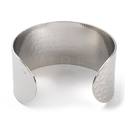 Non-Tarnish 304 Stainless Steel Textured Wide Open Cuff Bangles for Women BJEW-Z067-01P-01-1