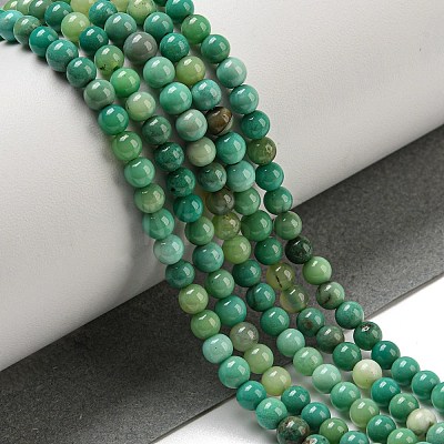 Natural Green Grass Agate Beads Strands G-NH0001-D03-01-1