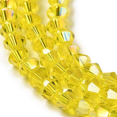 Transparent Electroplate Glass Beads Strands LS-GLAA-F029-4mm-A21-1