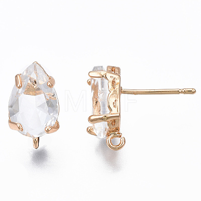 Transparent Brass Stud Earring Findings KK-S365-005-A01-1