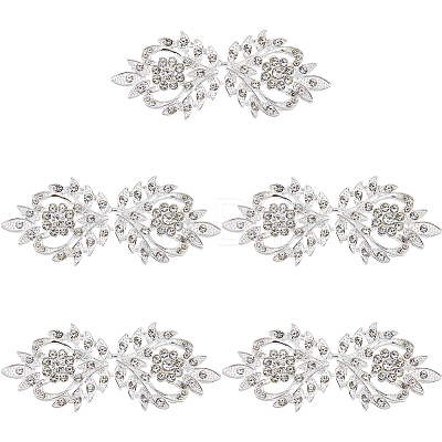 5Pcs Alloy & Crystal Rhinestone Snap Lock Clasps FIND-FH0008-91S-1