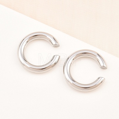 316 Surgical Stainless Cuff Earrings EJEW-C160-04P-1