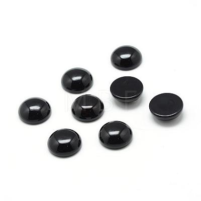 Dyed Natural  Black Agate Gemstone Cabochons G-T020-14mm-11-1