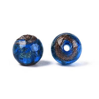 Handmade Gold Sand Lampwork Beads LAMP-N045-01B-04-1
