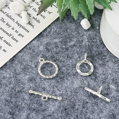 2Pcs 2 Style 925 Sterling Silver Toggle Clasps STER-TA0001-07-1