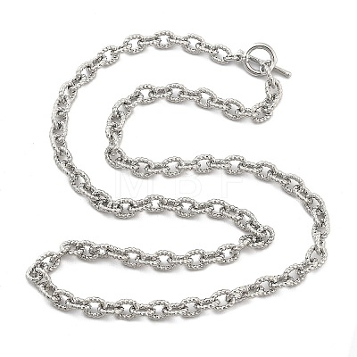 Brass Twisted Cable Chain Necklaces with OT Clasps for Men Women NJEW-G160-11P-1