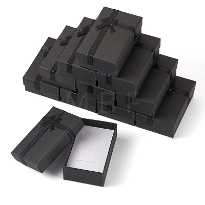 Rectangle Paper Jewelry Gift Boxes with Bowknot CON-TAC0010-79A-1