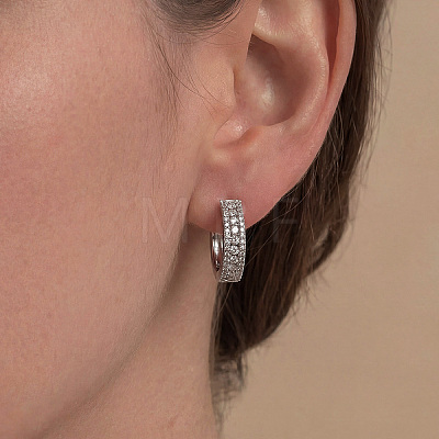 925 Sterling Silver Moissanite Hoop Earrings for Women BC8310-1