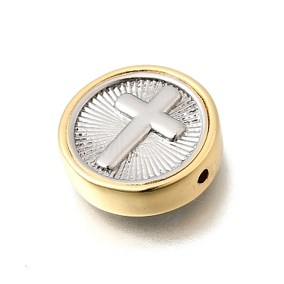 Two Tone Brass Beads KK-D255-02GP-01-1