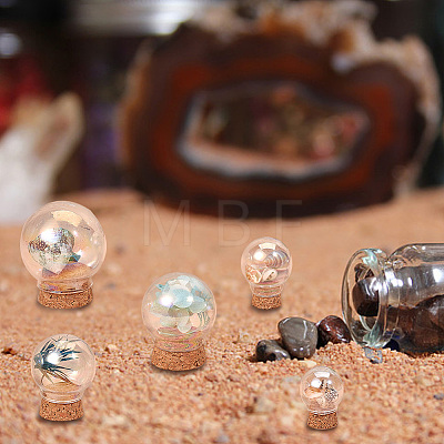 5 Sets 5 Style Round Iridescent Glass Dome Cover AJEW-DR0001-08-1