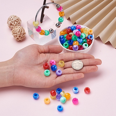 Cheriswelry 400Pcs 8 Colors Resin Large Hole Beads RESI-CW0001-12-1