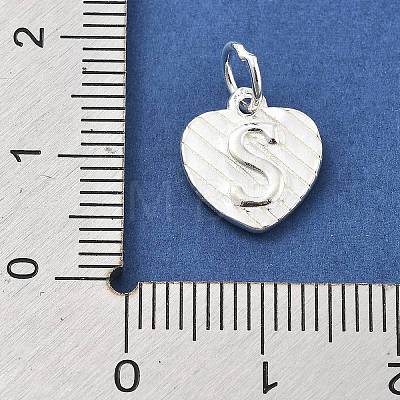 925 Sterling Silver Heart with Capital Letter Charms STER-S009-13S-S-1