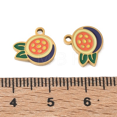 Fruit 304 Stainless Steel Enamel Pendants SA-CBA49D2-11G-10-1