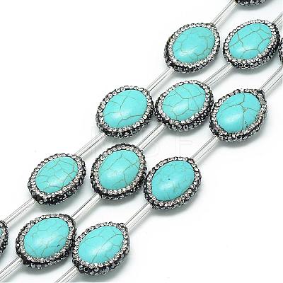 Synthetic Turquoise Rhinestone Beads G-Q488-02-1