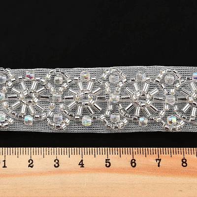 Polyester Flower Lace Trims OCOR-A007-15-1