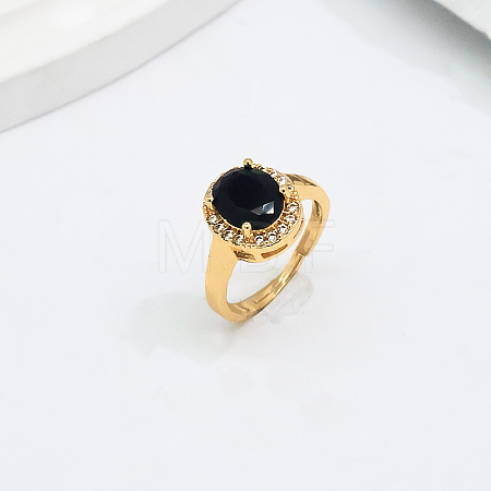 Brass Micro Pave Cubic Zirconia Cuff Open Rings for Women YE6141-3-1