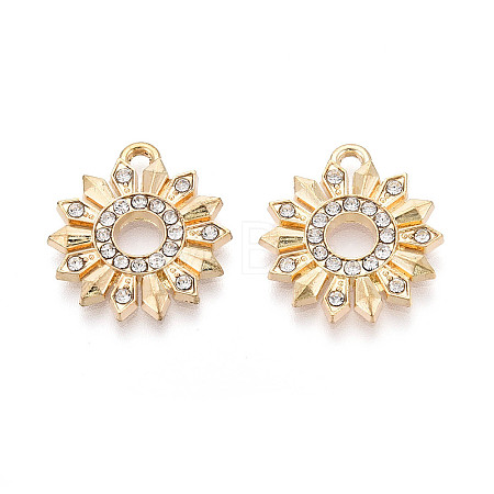 Alloy Rhinestone Pendants FIND-N008-22KCG-1