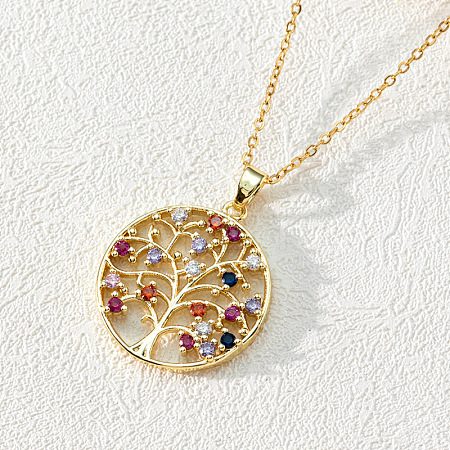18K Gold Plated Tree of Life Pendant Necklace ST3974227-1