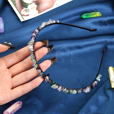Natural Fluorite Hair Bands PW-WG3532A-10-1