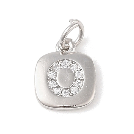 Rack Plating Brass Micro Pave CLear Cubic Zirconia Charms KK-E110-14P-O-1