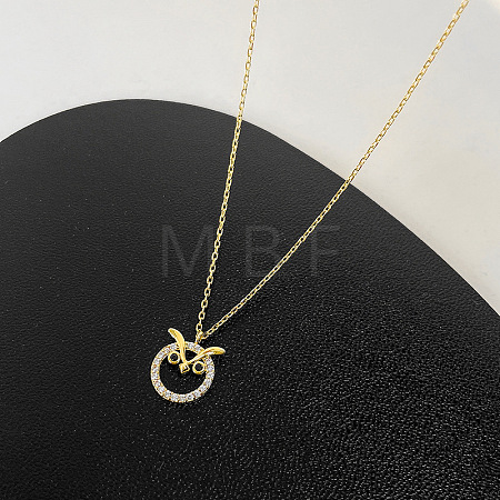 Brass Micro Pave Clear and Black Cubic Zirconia Owl Pendant Necklaces for Women WG5FC8F-02-1