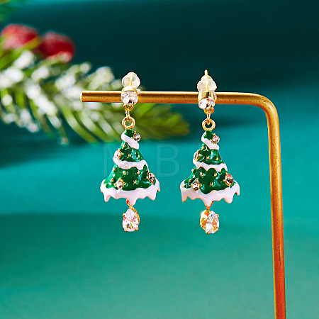 Alloy Enamel Dangle Stud Earrings FS-WG05549-04-1