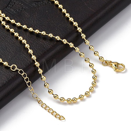 Rack Plating Brass Ball Chain Necklaces for Women NJEW-A035-03G-1