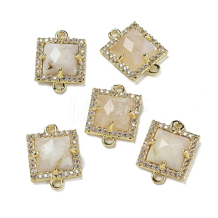 Natural Moonstone Faceted Square Links G-I375-03G-01-1