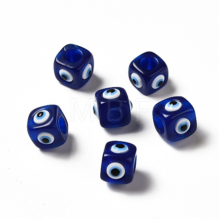 Resin Evil Eye European Beads RESI-A021-01-1