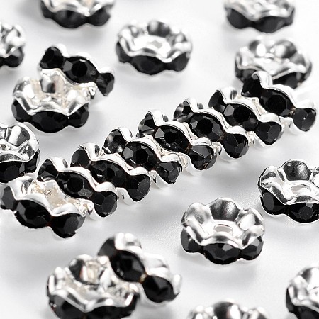 Brass Grade A Rhinestone Spacer Beads RSB030NF-04-1
