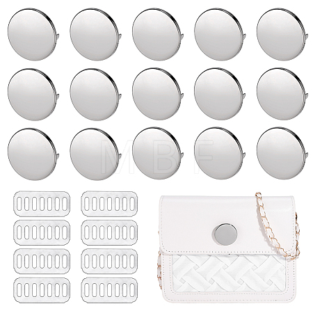 16Pcs Alloy Blank Flat Round Label Tags FIND-PH0062-03P-1