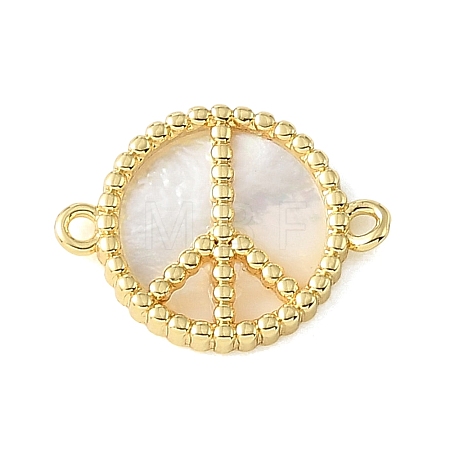 Brass & Natural White Shell Connector Charms SH-CBA6938-17G-01-1