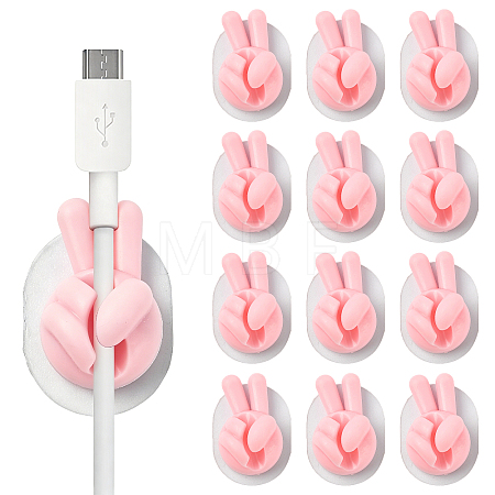 Yeah Gesture Thumb Shape Plastic Cable Organizer Clips PL-FZCA1FC-01C-1