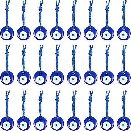 Handmade Evil Eye Lampwork Pendants GLAA-NB0001-22-1