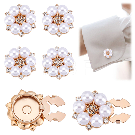 Alloy Rhinestone Cufflinks FIND-WH0111-881-1