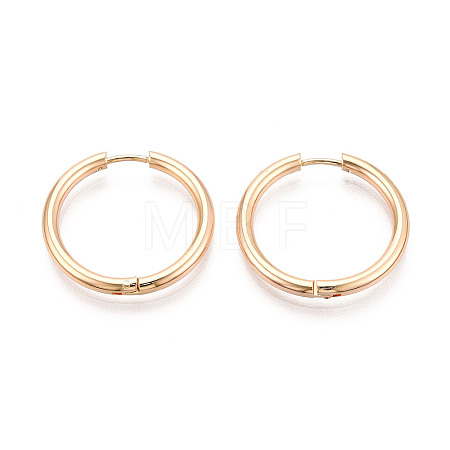 304 Stainless Steel Hoop Earrings EJEW-T048-24E-G-1